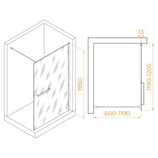 Душевая перегородка RGW WA-041B 35104012-14 120см чёрный